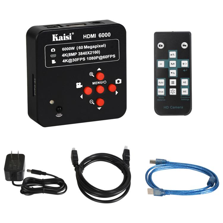 Kaisi HDMI 6000 HDMI / USB Dual Interface 60MP 4K Ultra HD Microscope Industrial Camera, Plug:EU Plug - free shipping - PMC TechLife - Order now!