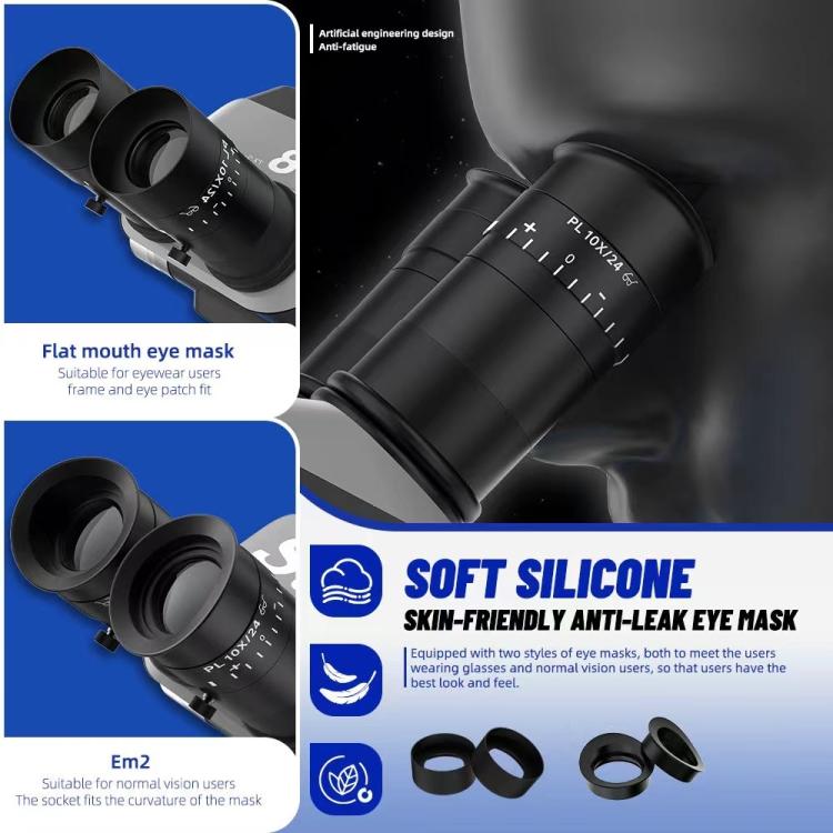 Kaisi S8 6.7-52X Zoom Trinocular Stereo Microscope Set - free shipping - PMc TechLife - Order now!