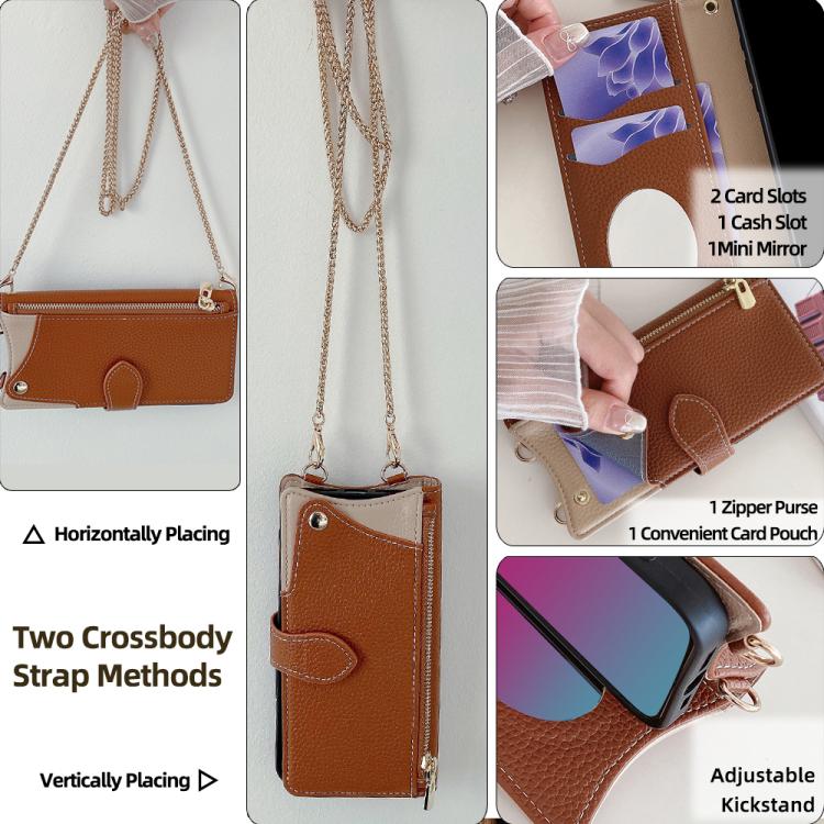 For Google Pixel 6 Pro Crossbody Chain Fishtail Litchi Leather Phone Case(Brown) - Google Cases by PMC TechLife | Online Shopping South Africa | PMC TechLife | Buy Now Pay Later Mobicred