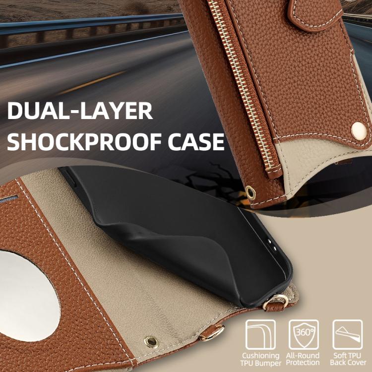 For Google Pixel 6 Pro Crossbody Chain Fishtail Litchi Leather Phone Case(Brown) - Google Cases by PMC TechLife | Online Shopping South Africa | PMC TechLife | Buy Now Pay Later Mobicred