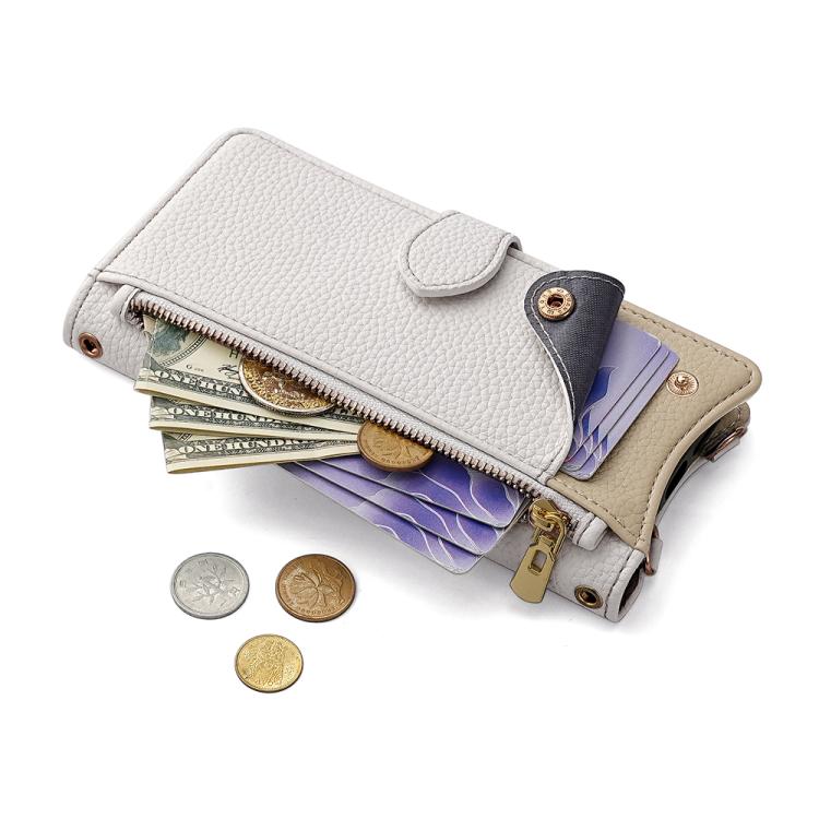 For Google Pixel 8 Crossbody Chain Fishtail Litchi Leather Phone Case(White) - Google Cases by PMC TechLife | Online Shopping South Africa | PMC TechLife | Buy Now Pay Later Mobicred