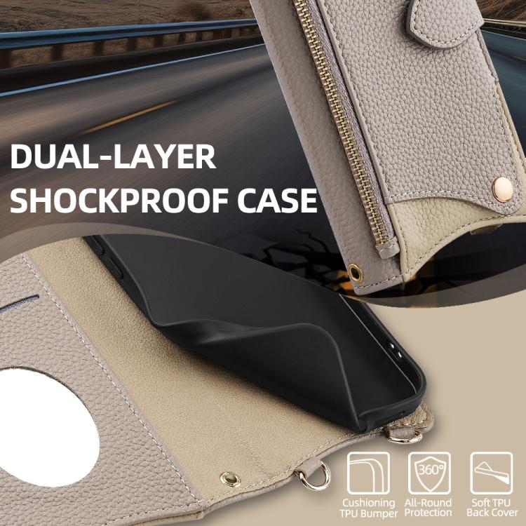 For Infinix Note 40 5G Crossbody Chain Fishtail Litchi Leather Phone Case(Grey) - Infinix Cases by PMC TechLife | Online Shopping South Africa | PMC TechLife | Buy Now Pay Later Mobicred