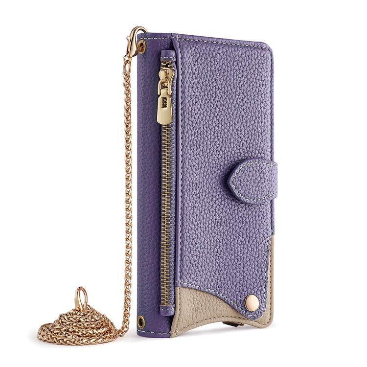 For Itel A50 Crossbody Chain Fishtail Litchi Leather Phone Case(Purple) - free shipping - PMC TechLife - Order now!