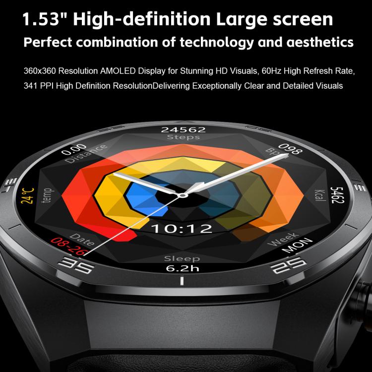 GT97 1.53 inch Round Screen 2 in 1 Bluetooth Earphone Leather Strap Smart Watch Supports Bluetooth Calls(Silver) - free shipping - PMC TechLife - Order now!