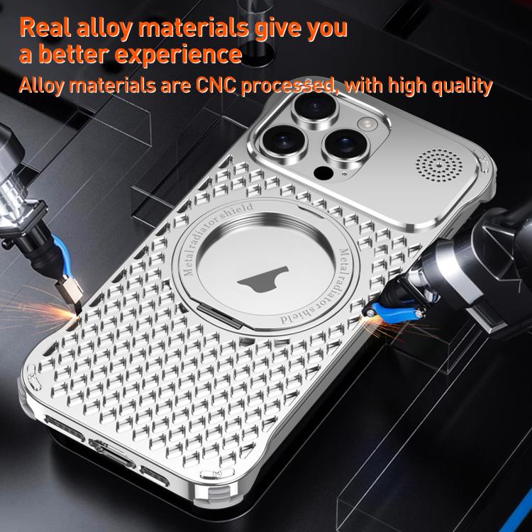 For iPhone 16 R-JUST RJ-64 Aromatherapy Heat Dissipation MagSafe Phone Case with Stand(Black) - free shipping - PMc TechLife - Order now!