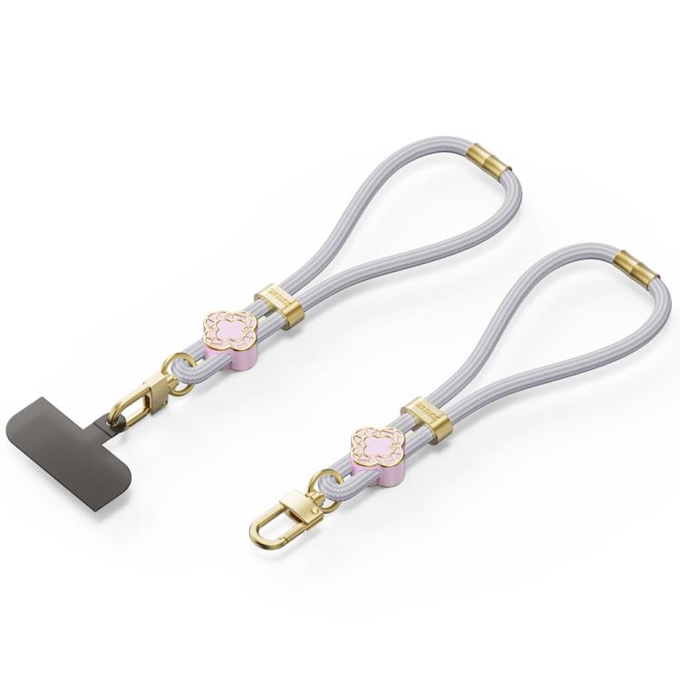DUX DUCIS Garden Series Begonia Pattern Adjustable Short Phone Lanyard(Grey) - Lanyards & Wrist Straps by DUX DUCIS | Online Shopping South Africa | PMc TechLife | Buy Now Pay Later Mobicred