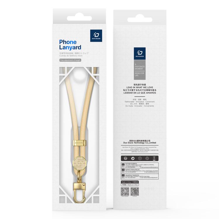 DUX DUCIS Garden Series Swastika Pattern Adjustable Short Phone Lanyard(Glaze Yellow) - Lanyards & Wrist Straps by DUX DUCIS | Online Shopping South Africa | PMc TechLife | Buy Now Pay Later Mobicred