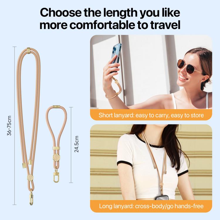 DUX DUCIS Garden Series Swastika Pattern Adjustable Short Phone Lanyard(Amber Color) - Lanyards & Wrist Straps by DUX DUCIS | Online Shopping South Africa | PMc TechLife | Buy Now Pay Later Mobicred