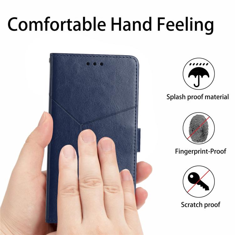 For Infinix Hot 60 Pro+ 4G Y-shaped Pattern Flip Leather Phone Case(Blue) - free shipping - PMC TechLife - Order now!