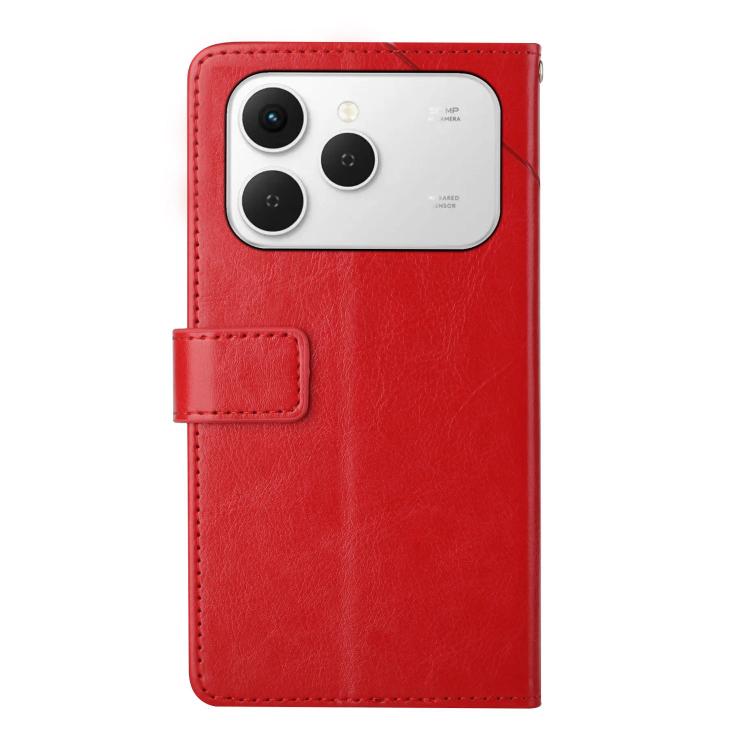 For Tecno Spark 40 4G Y-shaped Pattern Flip Leather Phone Case(Red) - free shipping - PMC TechLife - Order now!