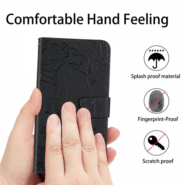 For Tecno Spark 40C Skin Feel Butterfly Embossed Flip Leather Phone Case(Black) - free shipping - PMC TechLife - Order now!