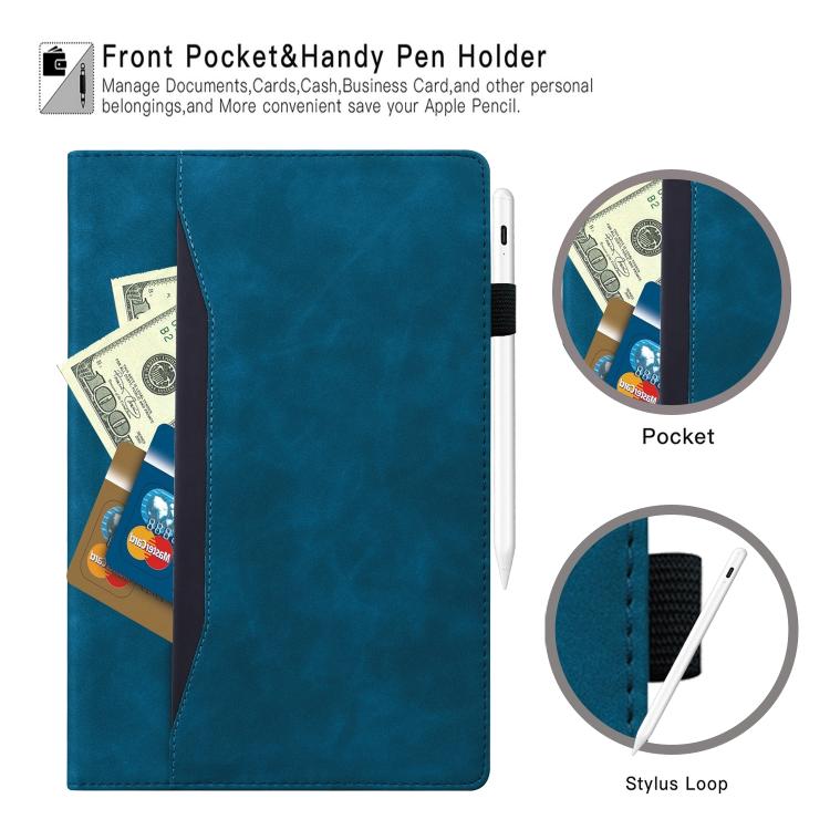For Tecno Megapad 11 2024 Splicing Shockproof Leather Tablet Case(Blue) - Others by PMC TechLife | Online Shopping South Africa | PMC TechLife | Buy Now Pay Later Mobicred