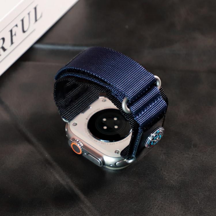 For Apple Watch 42mm / 41mm / 40mm / 38mm Compass Nylon Loop Watch Band(Black Blue) - free shipping - PMc TechLife - Order now!