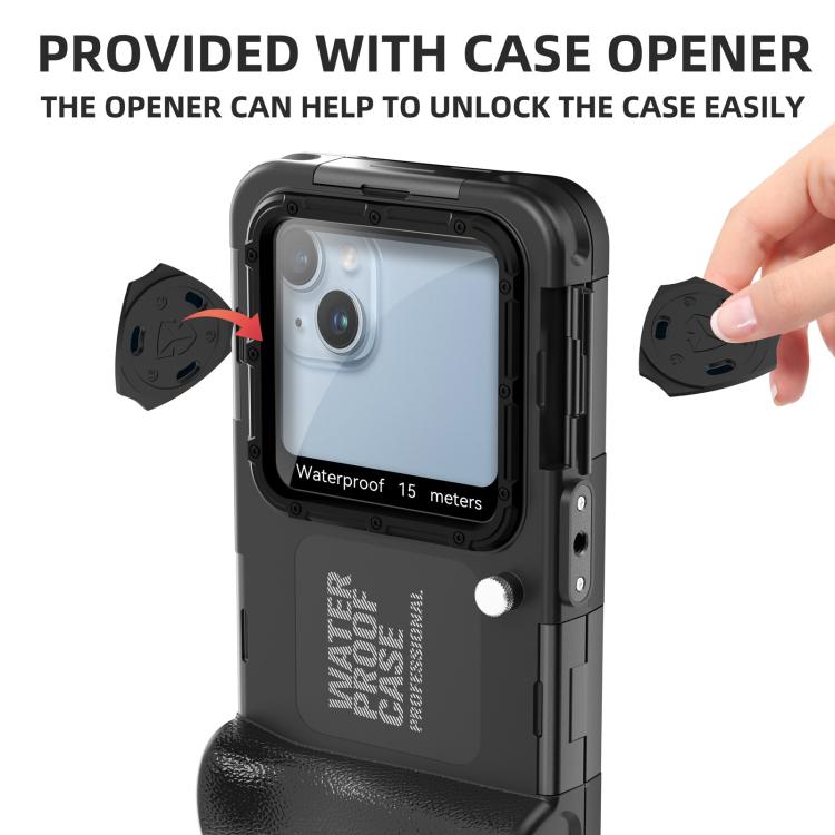 RedPepper 4th Generation Diving Protective Case for iPhone, Waterproof depth: 15m(Black) - Waterproof Bag by RedPepper | Online Shopping South Africa | PMc TechLife | Buy Now Pay Later Mobicred