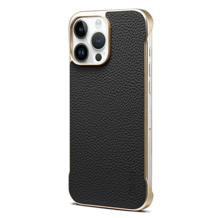For iPhone 14 Pro Denior A20 Genuine Leather Litchi Texture MagSafe Frameless Phone Case(Black) - free shipping - PMc TechLife - Order now!