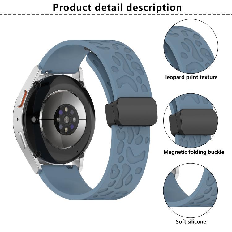 22mm Kalebol Universal Leopard Print Magnetic Folding Buckle Silicone Strap(White) - free shipping - PMc TechLife - Order now!