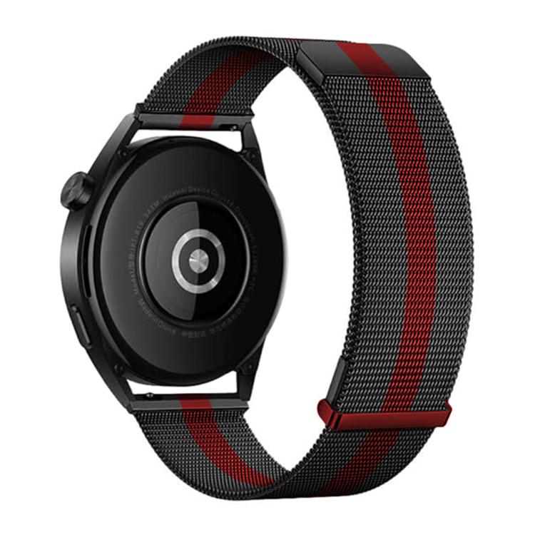 Kalebol 22mm Universal Loop Double Magnetic Buckle Milanese Strap(Black Red) - 20mm Bands by Kalebol | Online Shopping South Africa | PMc TechLife | Buy Now Pay Later Mobicred