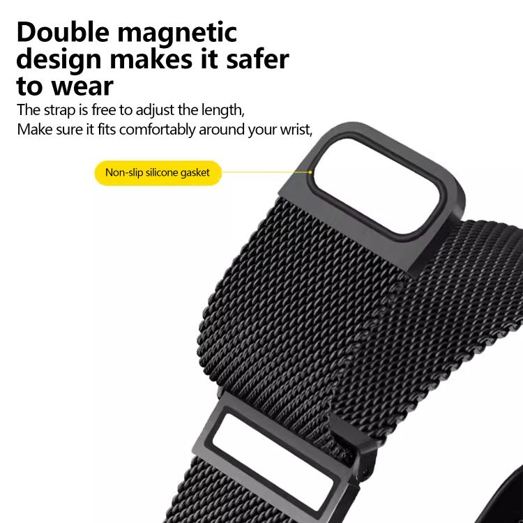 Kalebol 22mm Universal Loop Double Magnetic Buckle Milanese Strap(Black Red) - 20mm Bands by Kalebol | Online Shopping South Africa | PMc TechLife | Buy Now Pay Later Mobicred