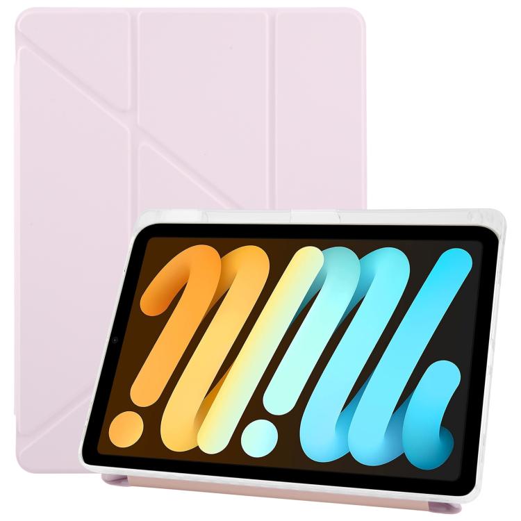 For iPad mini 6 / mini 2024 ZGA Genre Series Y-Fold Leather Tablet Case with Pen Slot(Pink) - free shipping - PMc TechLife - Order now!