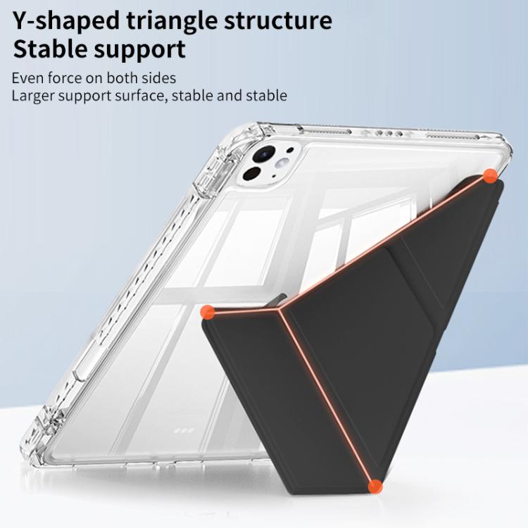 For iPad Pro 11 2024 ZGA Genre Series Y-Fold Leather Tablet Case with Pen Slot(Black) - free shipping - PMc TechLife - Order now!