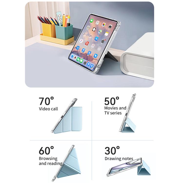 For iPad mini 6 / mini 2024 ZGA Genre Series Y-Fold Leather Tablet Case with Pen Slot(Pink) - free shipping - PMc TechLife - Order now!