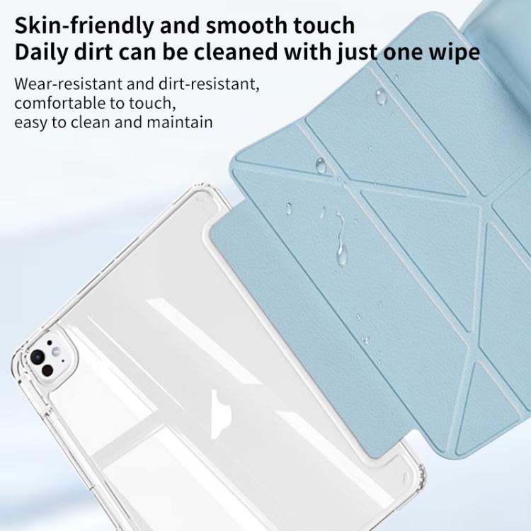 For iPad Pro 13 2024 ZGA Genre Series Y-Fold Leather Tablet Case with Pen Slot(Pink) - free shipping - PMc TechLife - Order now!