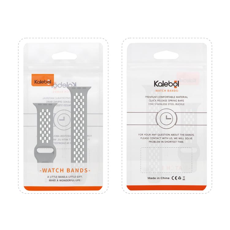 For Apple Watch 42mm / 41mm / 40mm / 38mm Kalebol Mesh Reverse Buckle Silicone Strap(Black) - Watch Bands by Kalebol | Online Shopping South Africa | PMC TechLife | Buy Now Pay Later Mobicred