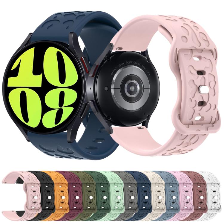 20mm Kalebol Leopard Print Butterfly Buckle Silicone Watch Band(White) - 20mm Bands by Kalebol | Online Shopping South Africa | PMc TechLife | Buy Now Pay Later Mobicred