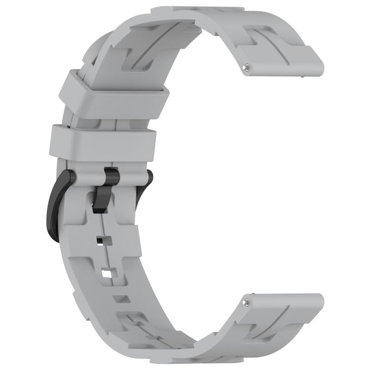 22mm Kalebol Solid Color Black Buckle Round Tail Silicone Watch Band(Grey) - free shipping - PMc TechLife - Order now!