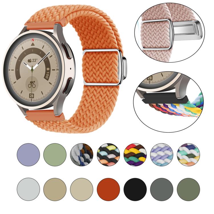 20mm Kalebol Nylon Braided Loop Magnetic Buckle Watch Band(Orange) - 20mm Bands by Kalebol | Online Shopping South Africa | PMc TechLife | Buy Now Pay Later Mobicred