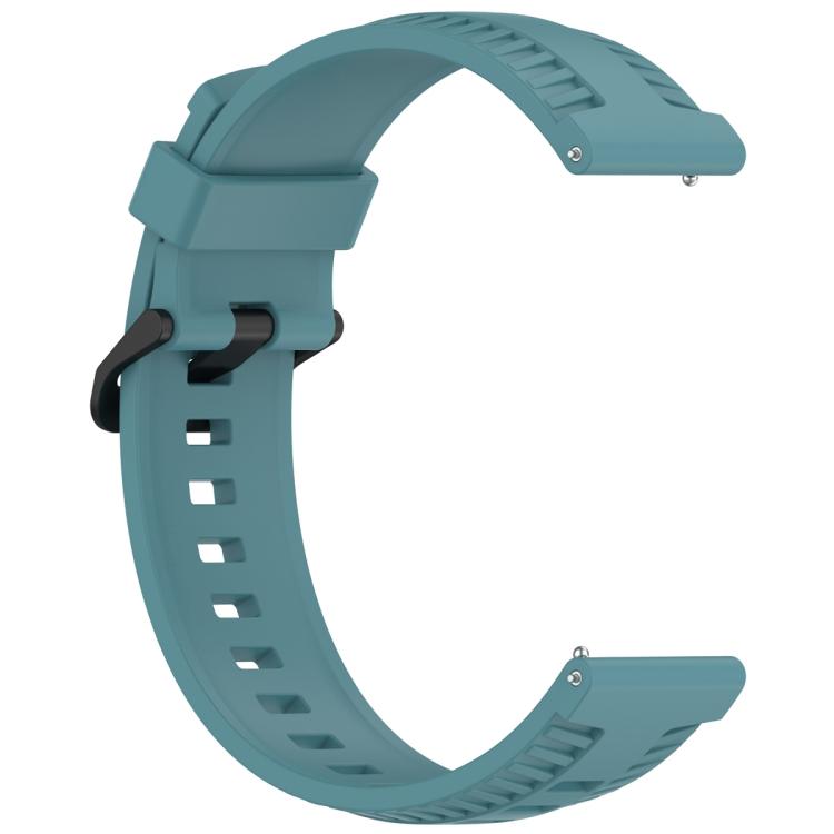 22mm Kalebol Black Buckle Tire Pattern Silicone Watch Band(Rock Blue) - 22mm Bands by Kalebol | Online Shopping South Africa | PMc TechLife | Buy Now Pay Later Mobicred