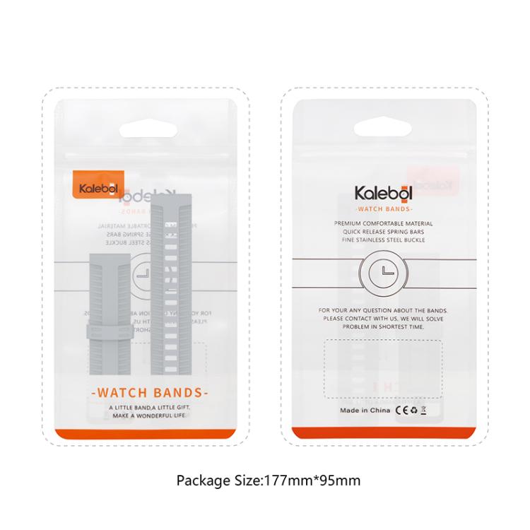 22mm Kalebol Black Buckle Tire Pattern Silicone Watch Band(Rock Blue) - 22mm Bands by Kalebol | Online Shopping South Africa | PMc TechLife | Buy Now Pay Later Mobicred