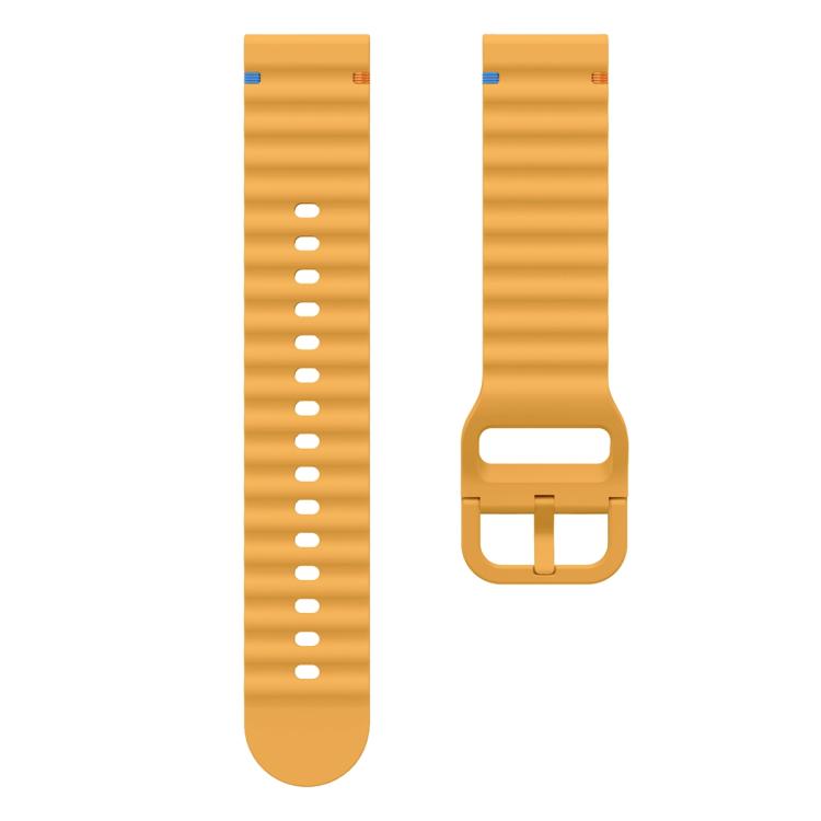 22mm Kalebol Wave Stitch Silicone Watch Band(Yellow) - free shipping - PMc TechLife - Order now!