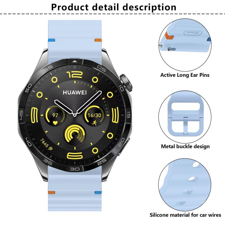 20mm Kalebol Wave Stitch Silicone Watch Band(Black) - free shipping - PMc TechLife - Order now!
