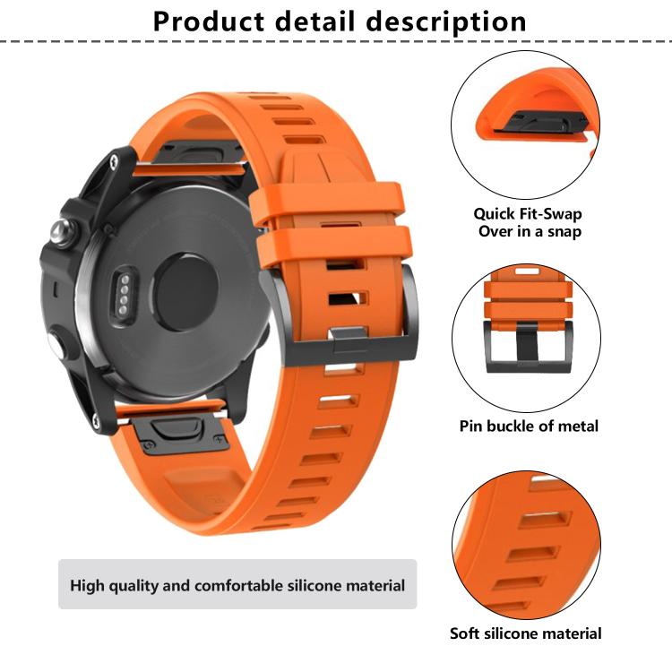 For Garmin QuickFit 22mm Kalebol Plain Texture Silicone Watch Band(Sky Blue) - free shipping - PMc TechLife - Order now!