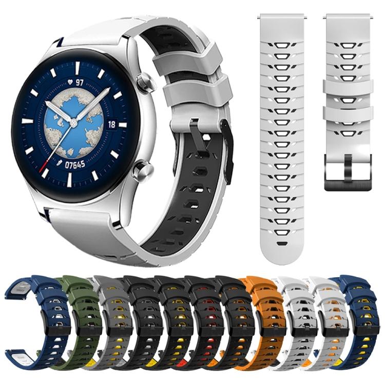 Kalebol 20mm Universal Three Row Holes Silicone Watch Band(Black Grey) - free shipping - PMc TechLife - Order now!