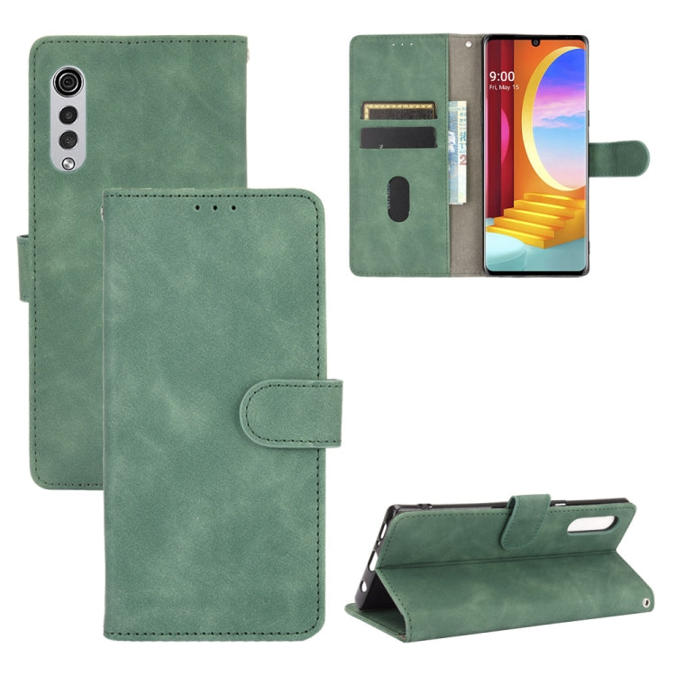 For LG Velvet Solid Color Skin Feel Magnetic Buckle Horizontal Flip Calf Texture PU Leather Case with Holder & Card Slots & Wallet(Green) - LG by PMC Jewellery | Online Shopping South Africa | PMC Jewellery