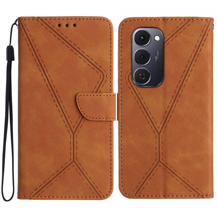 For Tecno Spark 40 Pro+ 4G Stitching Embossed Leather Phone Case(Brown) - free shipping - PMC TechLife - Order now!