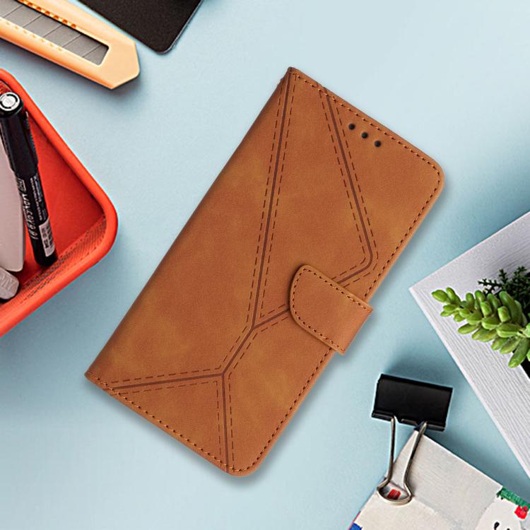 For Tecno Spark 40 Pro+ 4G Stitching Embossed Leather Phone Case(Brown) - free shipping - PMC TechLife - Order now!