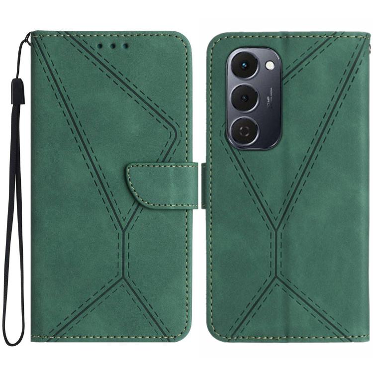 For Tecno Spark 40 Pro+ 4G Stitching Embossed Leather Phone Case(Green) - free shipping - PMC TechLife - Order now!