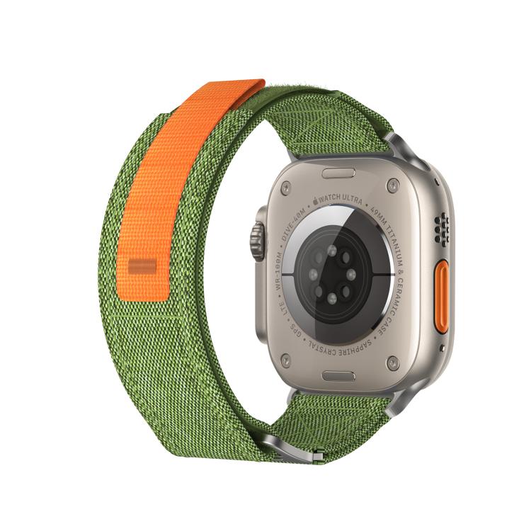 For Apple Watch 42mm / 41mm / 40mm / 38mm Kalebol Canvas Pattern Nylon Loop Strap(Army Green) - Watch Bands by Kalebol | Online Shopping South Africa | PMC TechLife | Buy Now Pay Later Mobicred