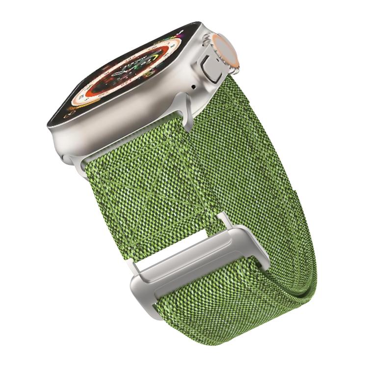 For Apple Watch 42mm / 41mm / 40mm / 38mm Kalebol Canvas Pattern Nylon Loop Strap(Army Green) - Watch Bands by Kalebol | Online Shopping South Africa | PMC TechLife | Buy Now Pay Later Mobicred