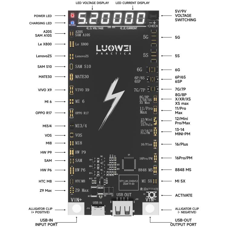 LUOWEI LW-B03 Battery Fast Charging Activation Board for iPhone/Android - free shipping - PMC TechLife - Order now!