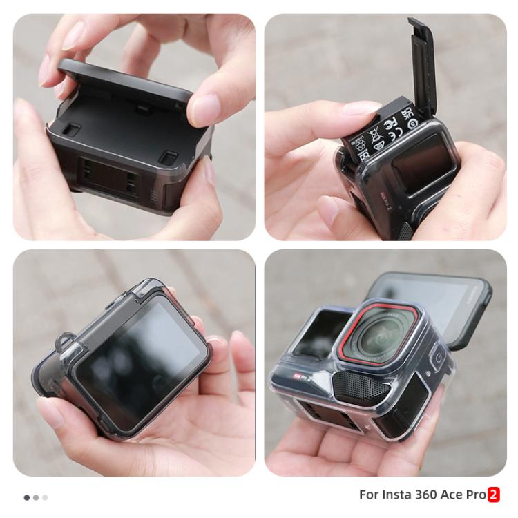 For Insta360 Ace / Ace Pro / Pro 2 Body Soft TPU Protective Case with Lens Cover(Ink Grey) - free shipping - PMC TechLife - Order now!