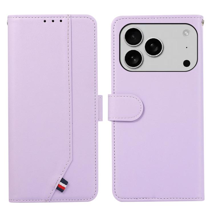 For iPhone 17 Pro ABEEL Delicate Texture Splicing RFID Leather Phone Case(Purple) - free shipping - PMc TechLife - Order now!