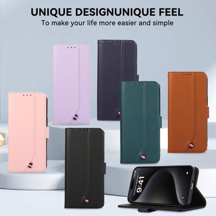 For iPhone 17 Pro Max ABEEL Delicate Texture Splicing RFID Leather Phone Case(Black) - free shipping - PMc TechLife - Order now!