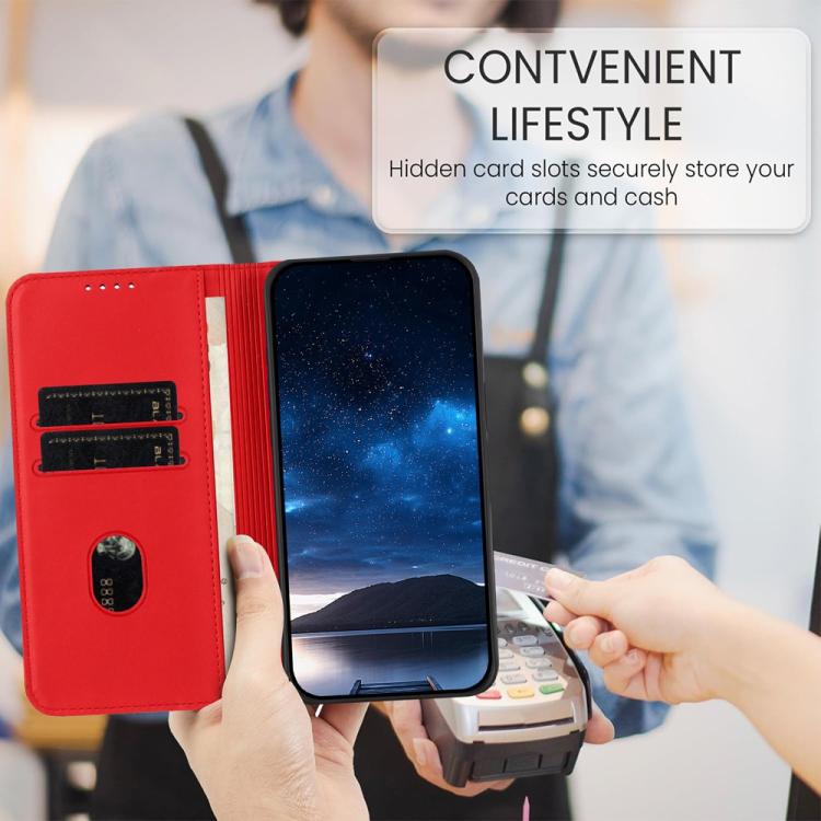 For iPhone 17 Pro Strong Magnetic Frosted Flip Leather Phone Case(Red) - free shipping - PMc TechLife - Order now!