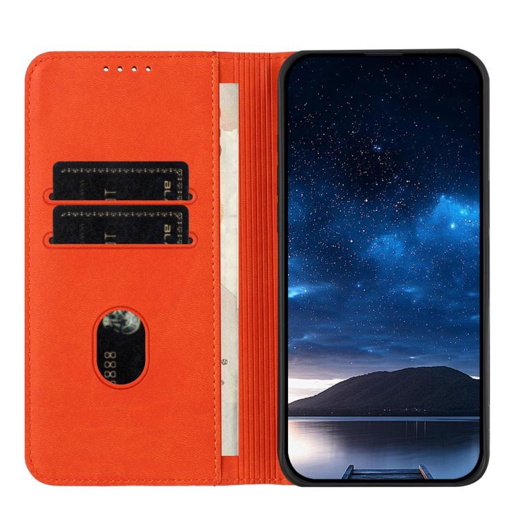 For iPhone 17 Pro Strong Magnetic Frosted Flip Leather Phone Case(Orange) - free shipping - PMc TechLife - Order now!