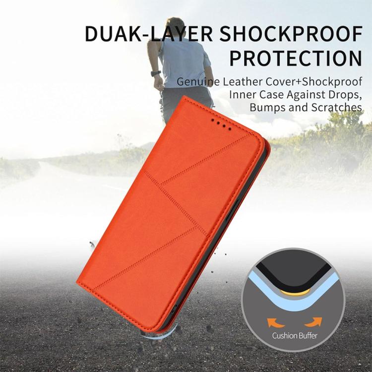 For iPhone 17 Pro Strong Magnetic Frosted Flip Leather Phone Case(Orange) - free shipping - PMc TechLife - Order now!