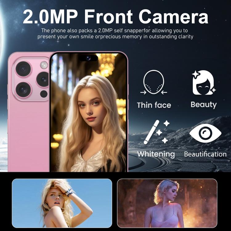 I16 Pro Max / VD1, 3GB+32GB, 6.8 inch Android 10 MTK6753 Octa Core, Network: 4G, Dual SIM, Plug:UK Plug(Pink) - free shipping - PMc TechLife - Order now!